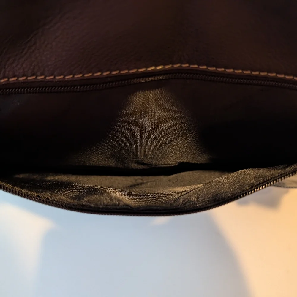 Franklin Covey Leather Satchel Briefcase Cross Body Laptop Bag Black